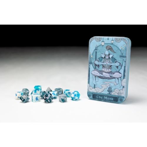 Beadle & Grimm’s Character Class Dice Set – The Monk | 14 Dice & Collector Tin