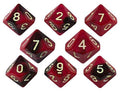 'Blood God' Red and Brown 8 D10 Dice Set
