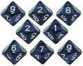 Blue Pearl Dice - 8 D10 Set - 'Nightfall'