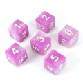'Cherry Blossom' Pink and White Marble 6 D6 Dice Set