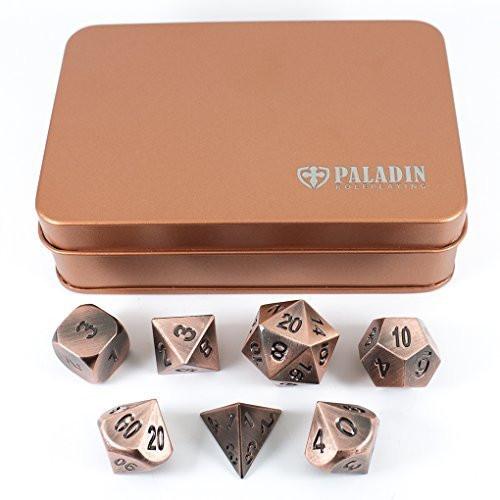 Antique Bronze Metal Dice Set, In Presentation Tin