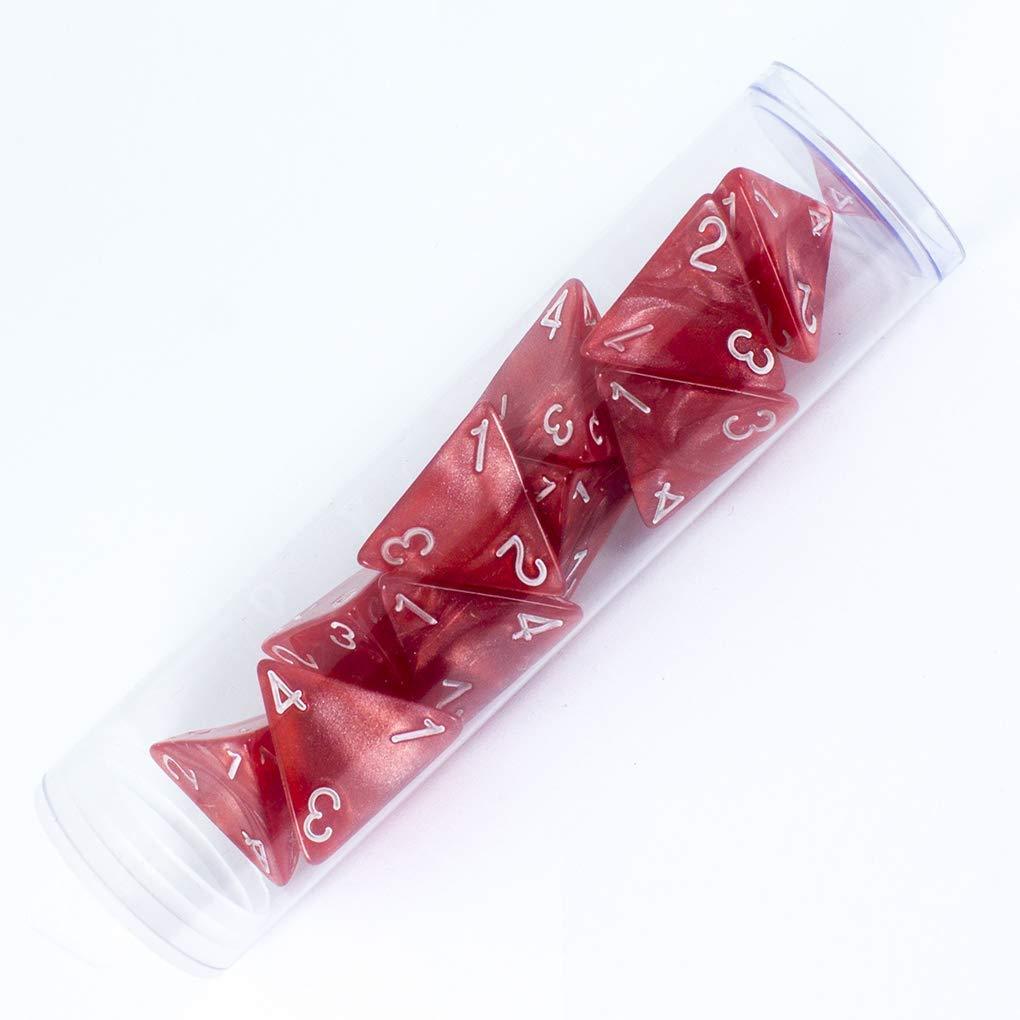 Red D4 Dice - 10D4 'Healing Potion' Set
