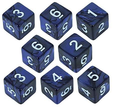 Blue Pearl Dice - 8D6 Set - 'Nightfall'