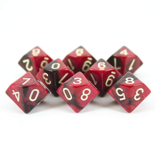 'Blood God' Red and Brown 8 D10 Dice Set