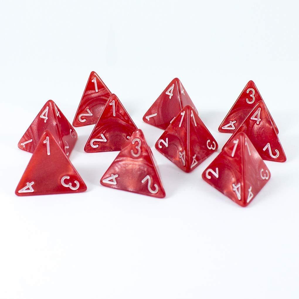 Red D4 Dice - 10D4 'Healing Potion' Set