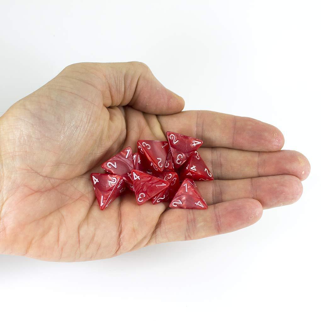 Red D4 Dice - 10D4 'Healing Potion' Set