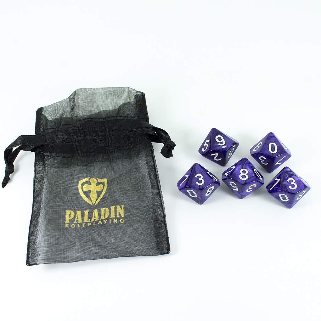 Purple D10 Dice - Pearl Effect