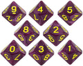 Purple Pearl Dice - 8 D10 Set - 'Plum'