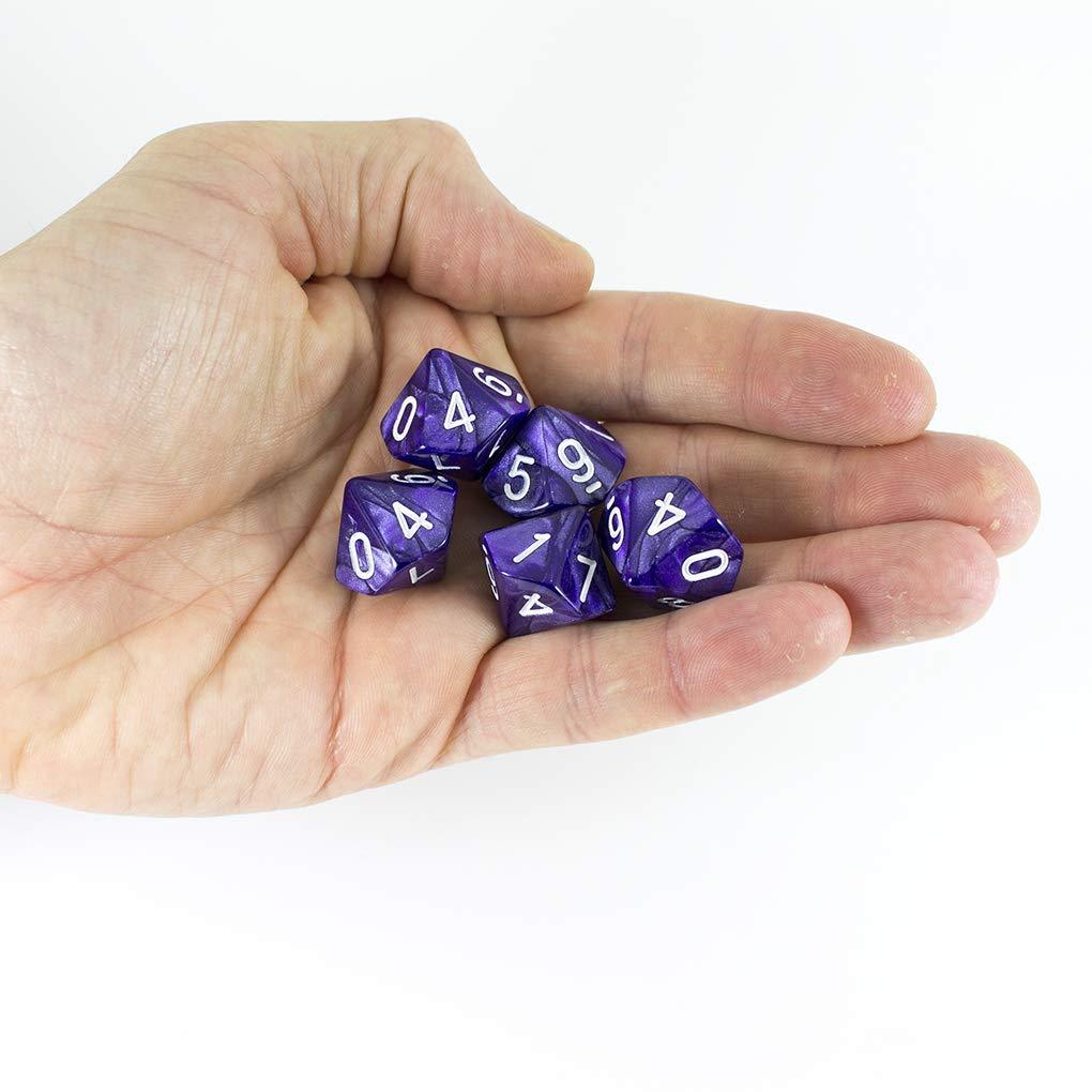 Purple D10 Dice - Pearl Effect