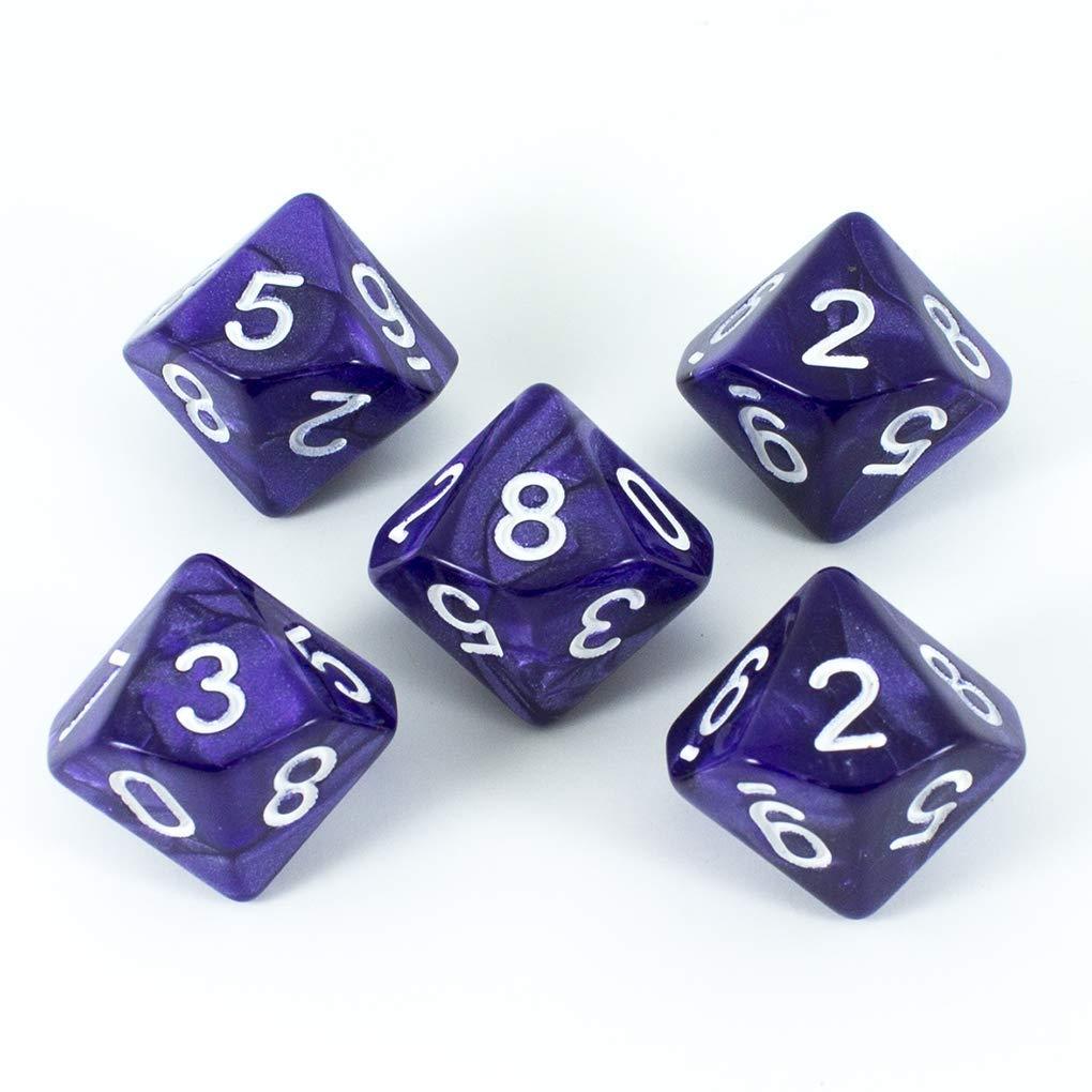 Purple D10 Dice - Pearl Effect