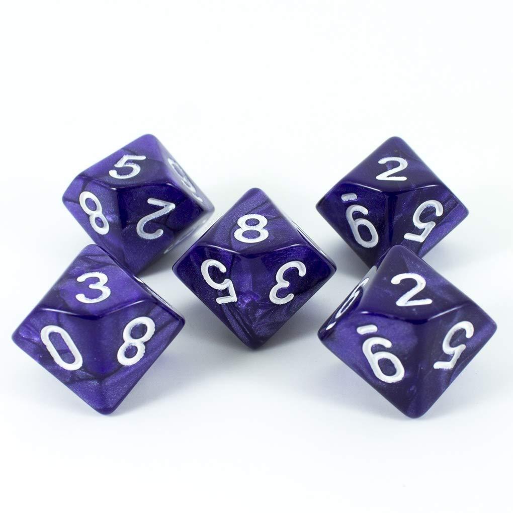 Purple D10 Dice - Pearl Effect