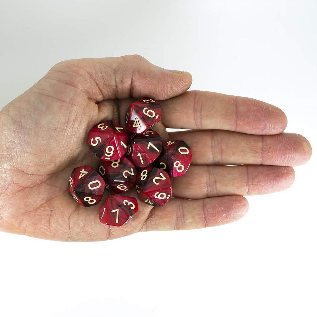 'Blood God' Red and Brown 8 D10 Dice Set
