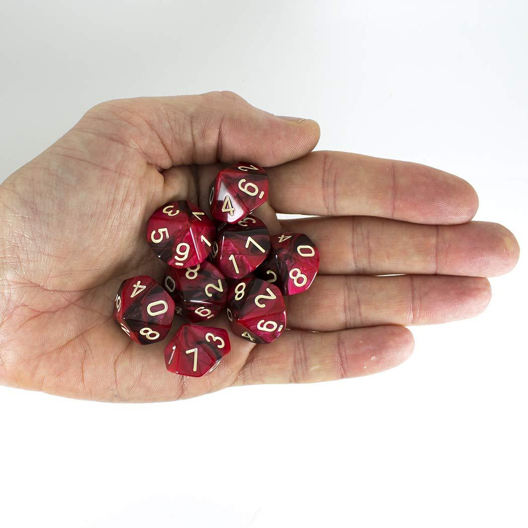 'Blood God' Red and Brown 8 D10 Dice Set