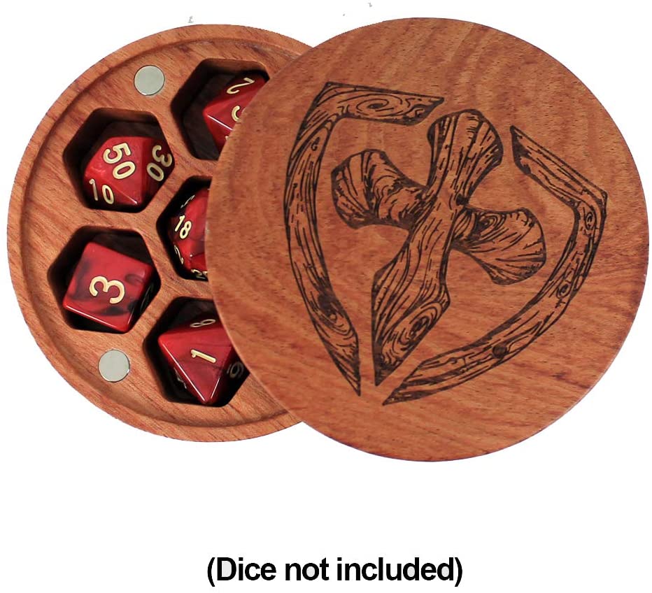 Solid Wood Dice Vault For Polyhedral, RPG and Tabletop Gaming Dice
