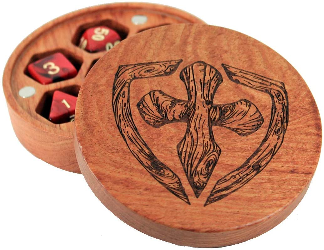 Solid Wood Dice Vault For Polyhedral, RPG and Tabletop Gaming Dice