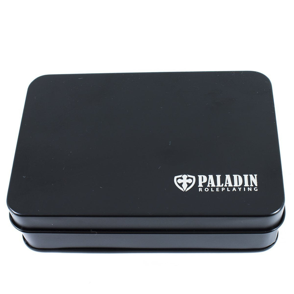 Black Metal Polyhedral Dice Set - In Presentation Case