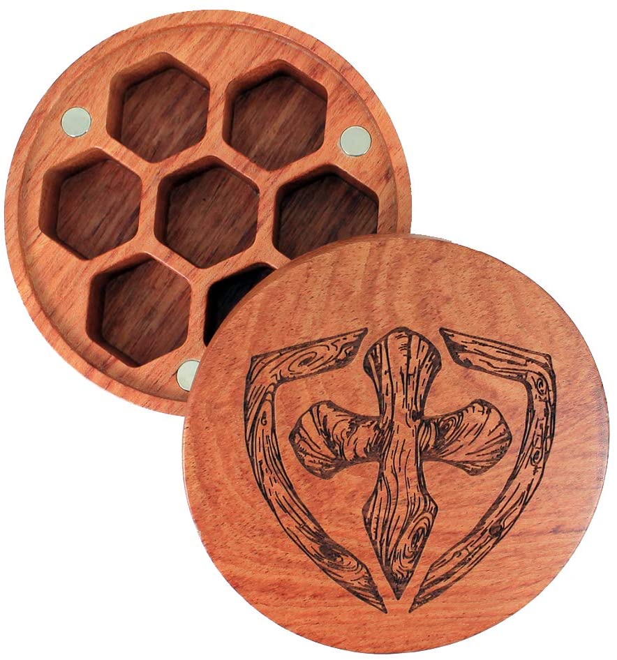 Solid Wood Dice Vault For Polyhedral, RPG and Tabletop Gaming Dice