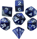 Blue Pearl RPG Dice - Full Polyhedral Set - 'Nightfall'
