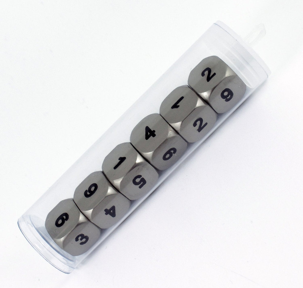 Solid Metal D6 Dice, Set Of Six, Silver Color