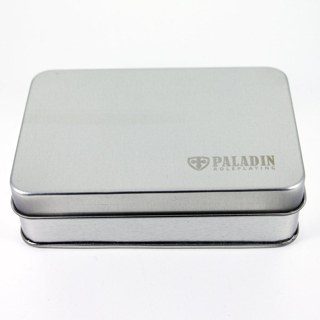 Paladin Roleplaying Antique Silver Metal Dice Set, In Presentation Case
