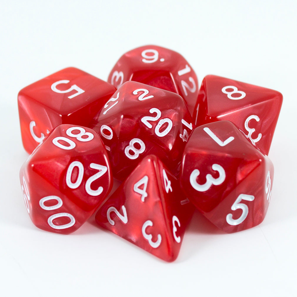 Red Pearl RPG Dice Set