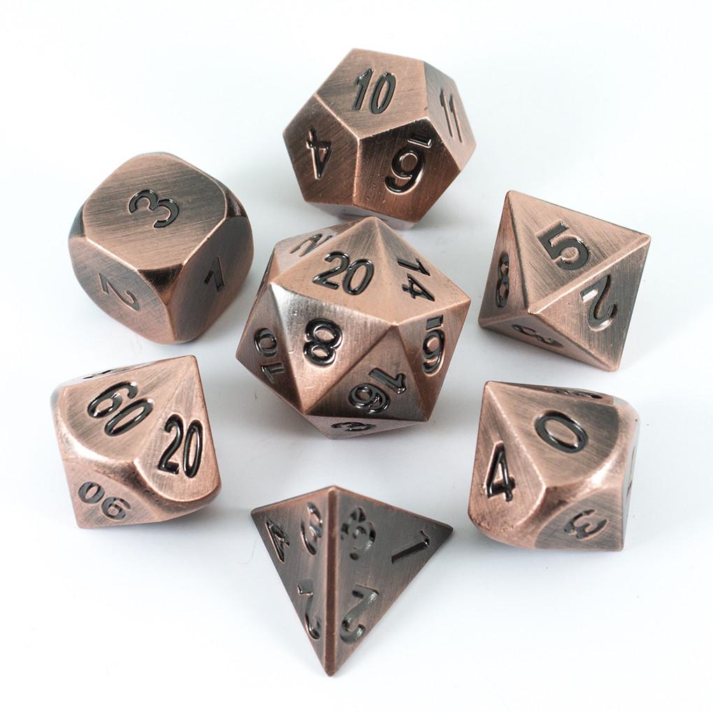 Antique Bronze Metal Dice Set, In Presentation Tin