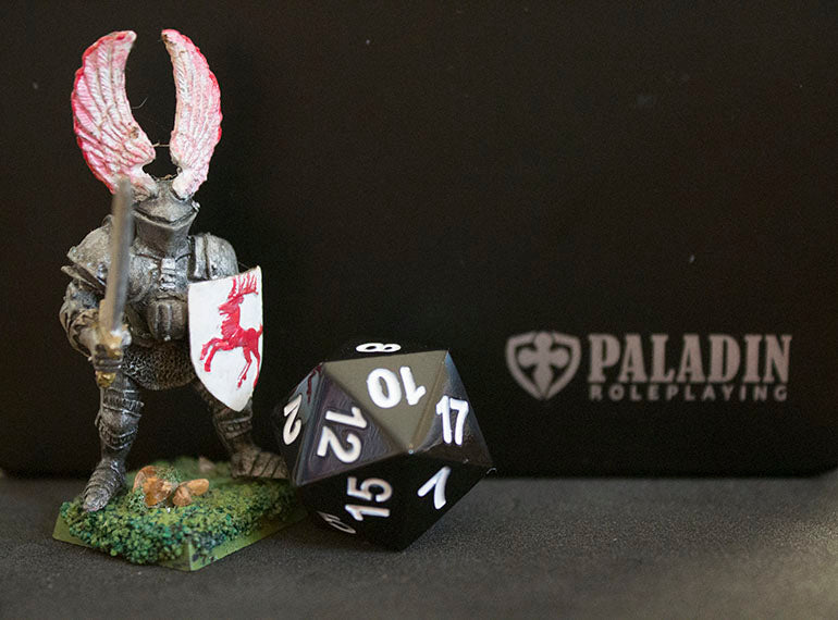 Black Metal Polyhedral Dice Set - In Presentation Case