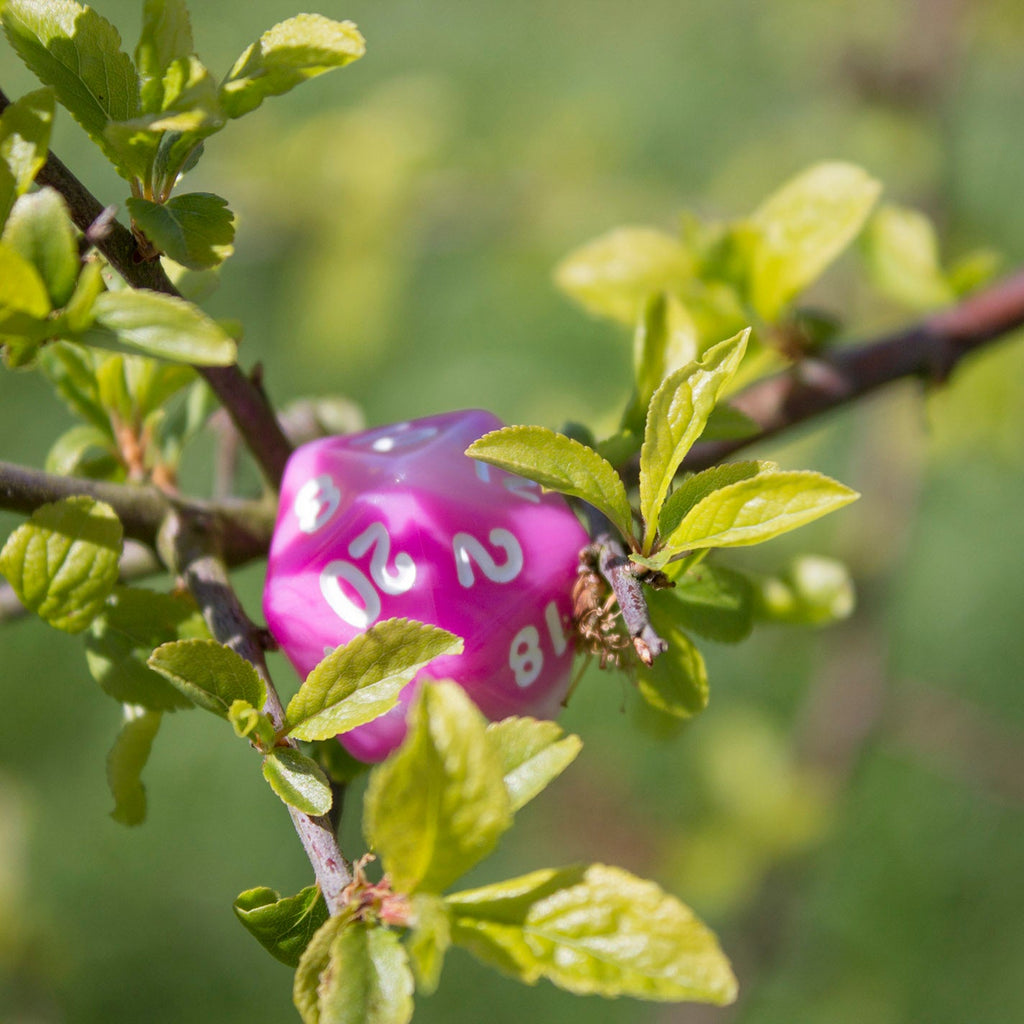 'Cherry Blossom' Pink and White Dice - RPG Dice Set