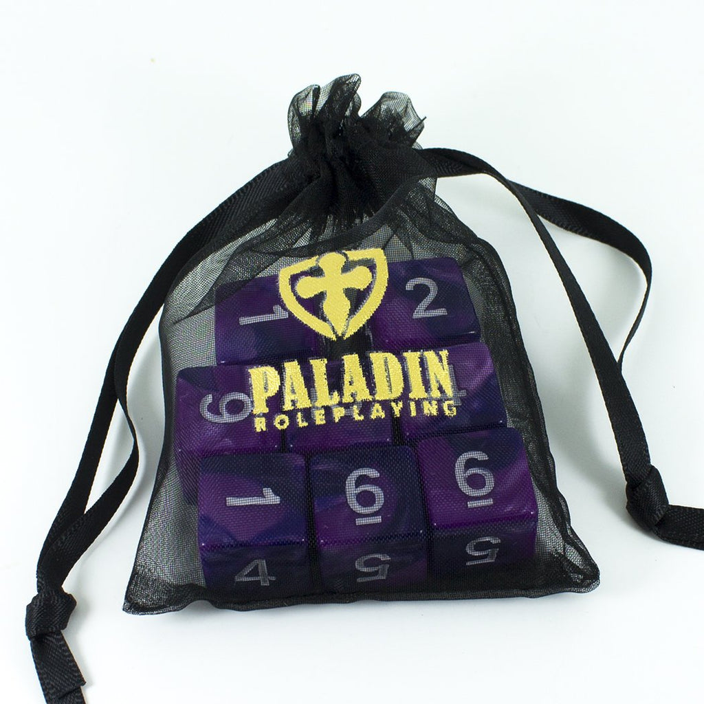 'Purple Worm' Purple and Blue 8 D6 Dice Set