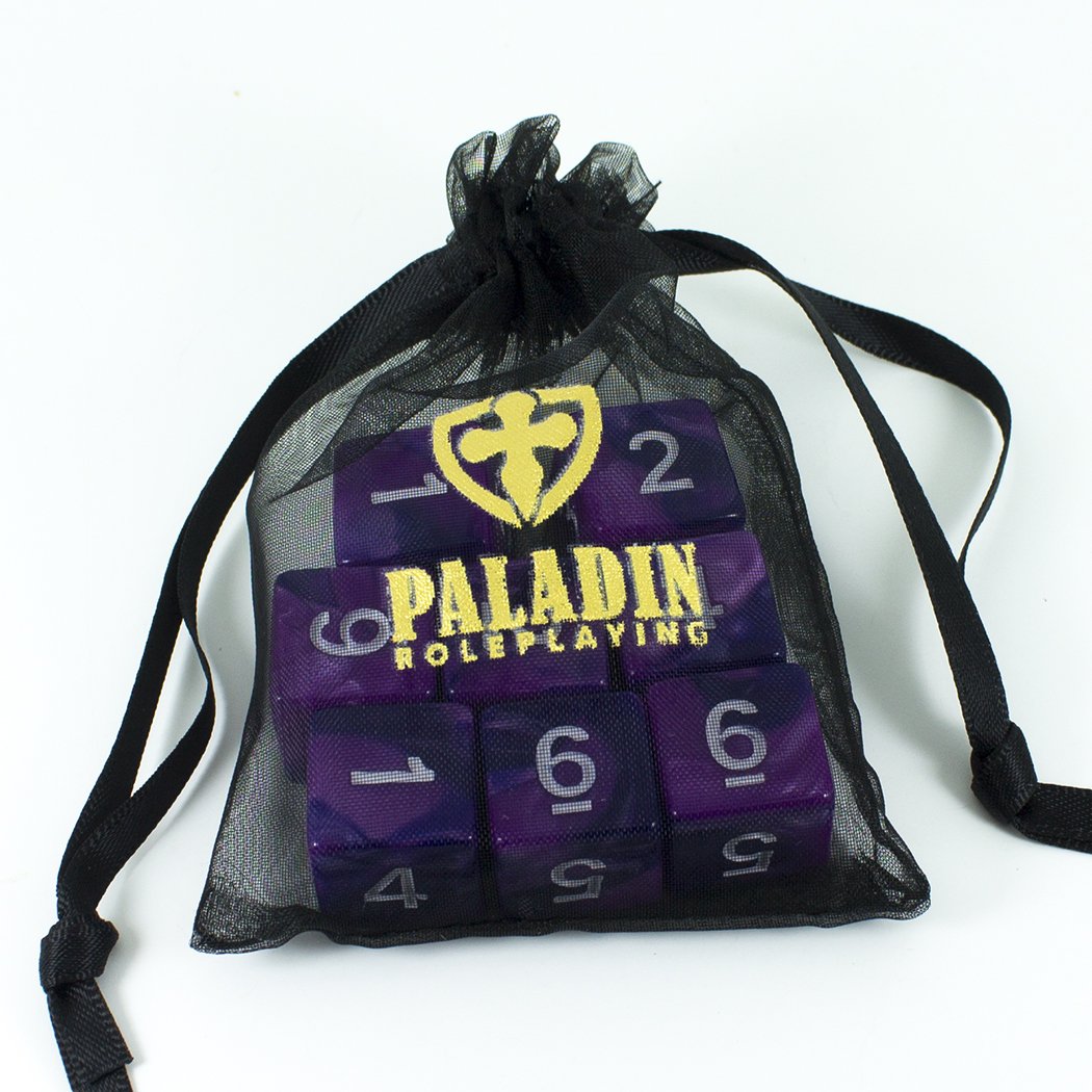 'Purple Worm' Purple and Blue 8 D6 Dice Set