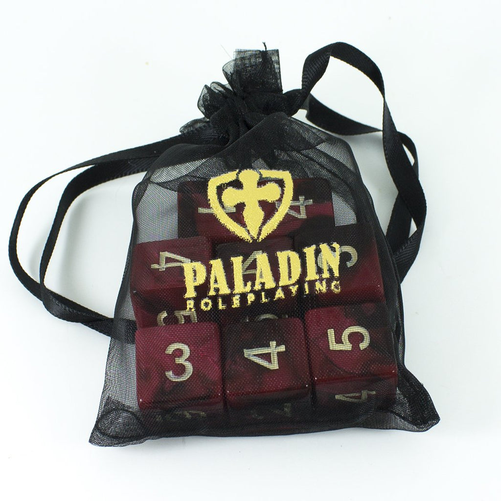 'Blood God' Red and Brown Marble 8 D6 Dice Set