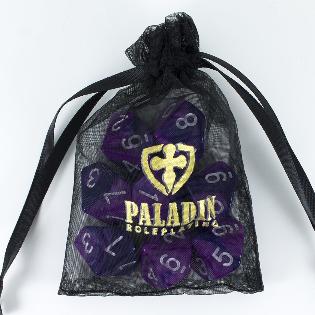 'Purple Worm' Purple and Blue 8 D10 Dice Set