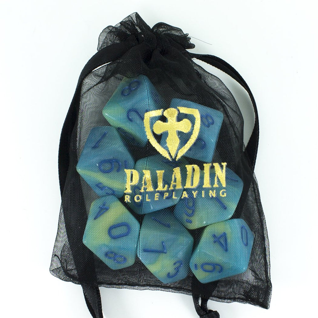 'Blue Mist' Blue and Yellow 8 D10 Dice Set