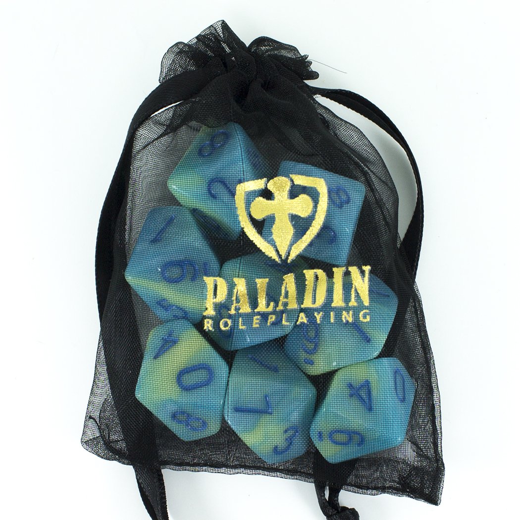 'Blue Mist' Blue and Yellow 8 D10 Dice Set
