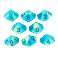 'Blue Mist' Blue and Yellow 8 D10 Dice Set