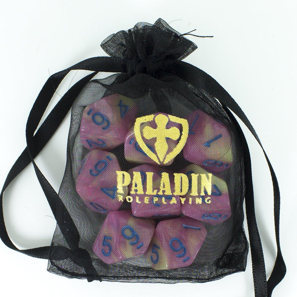 'Love Potion' Pink and Yellow 8 D10 Dice Set