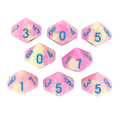 'Love Potion' Pink and Yellow 8 D10 Dice Set