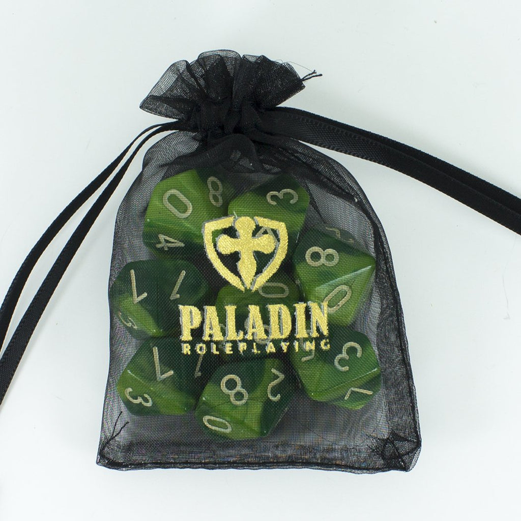 'Sylvan Glade' Marbled Green 8 D10 Dice Set