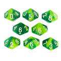 'Sylvan Glade' Marbled Green 8 D10 Dice Set