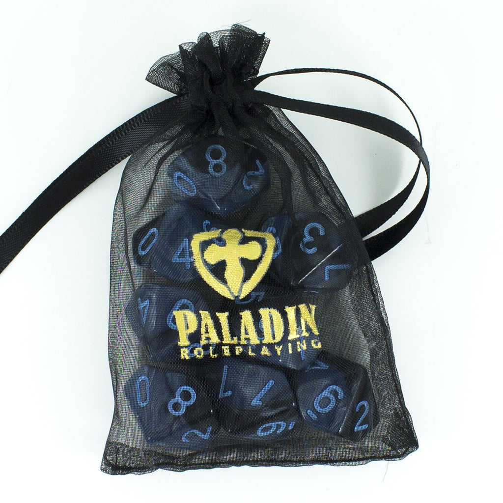 'Storm Lord' Grey and Blue 8 D10 Dice Set