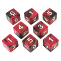 'Blood God' Red and Brown Marble 8 D6 Dice Set