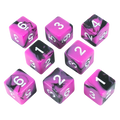 'Succubus' Pink and Black 8 D6 Dice Set