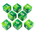 'Sylvan Glade' Marbled Green 8 D6 Dice Set