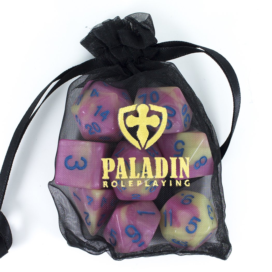 'Love Potion' Pink and Yellow Dice - Expanded Polyhedral Set With Extra D20