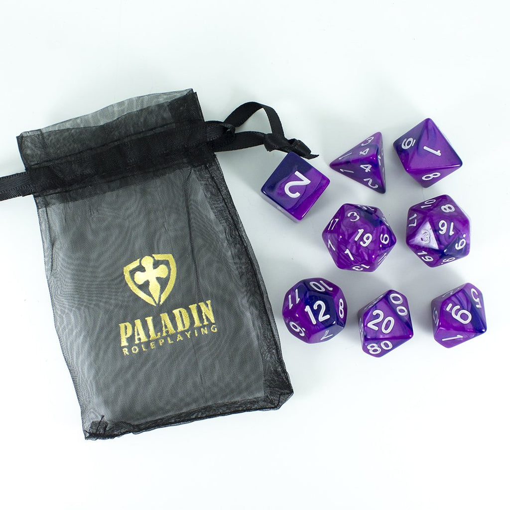 'Purple Worm' Purple and Indigo Dice - Expanded Polyhedral Set With Extra D20
