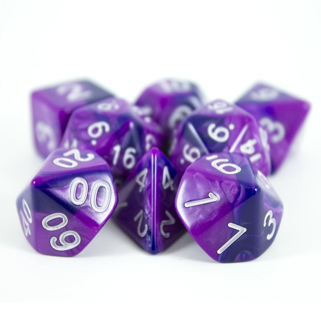 'Purple Worm' Purple and Indigo Dice - Expanded Polyhedral Set With Extra D20