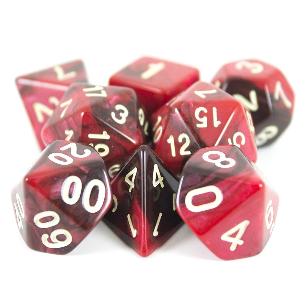 'Blood God' Red and Brown Dice - Expanded Polyhedral Set With Extra D20