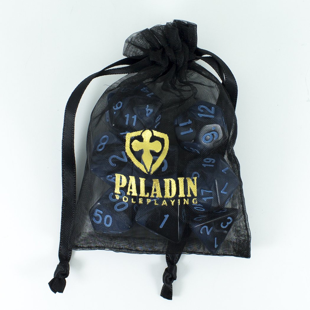 'Storm Lord' Grey and Blue Dice - Expanded Polyhedral Set With Extra D20