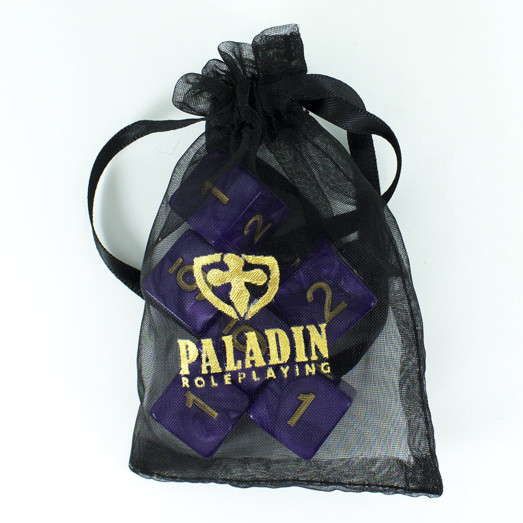 Purple D6 Dice - Pearl Effect - Set of Six (Gold ink)