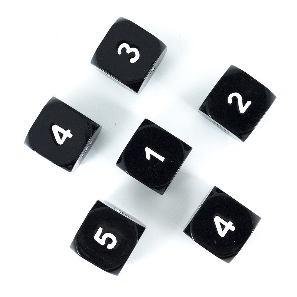 Black Metal D6 Dice - Set of Six